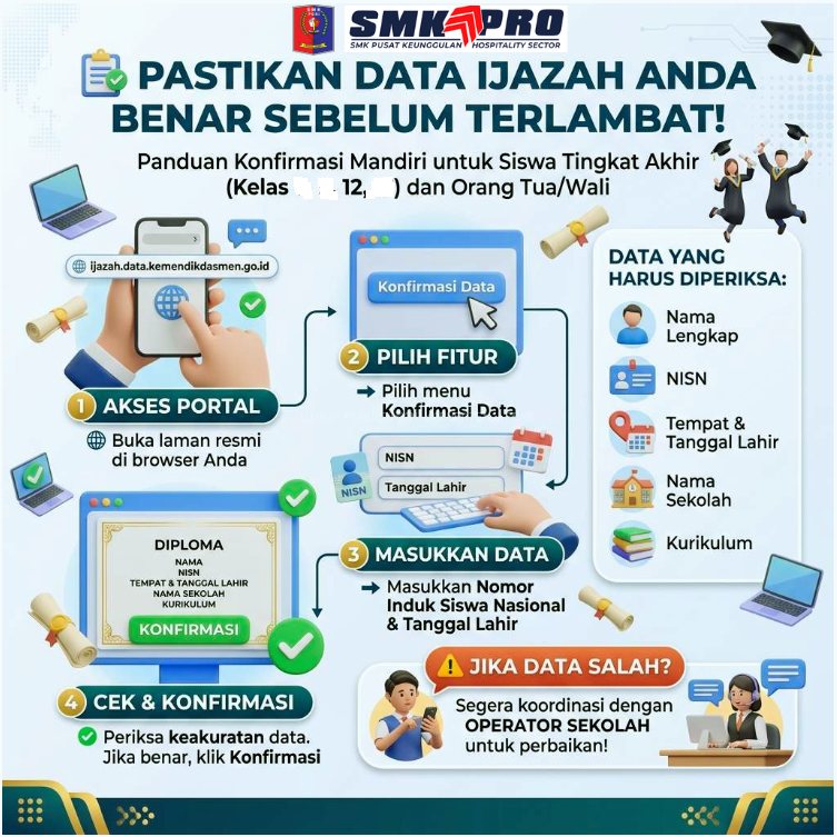 Konfirmasi Data Mandiri di Laman E-Ijazah bagi Peserta Didik Tingkat Akhir